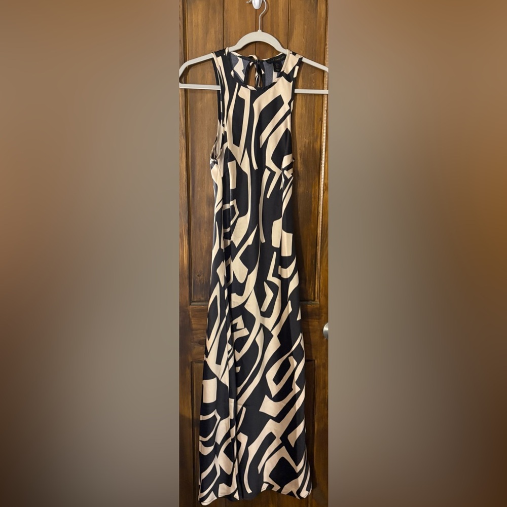 House of Harlow 1960 Elegant Black and Cream Geometric Dress
